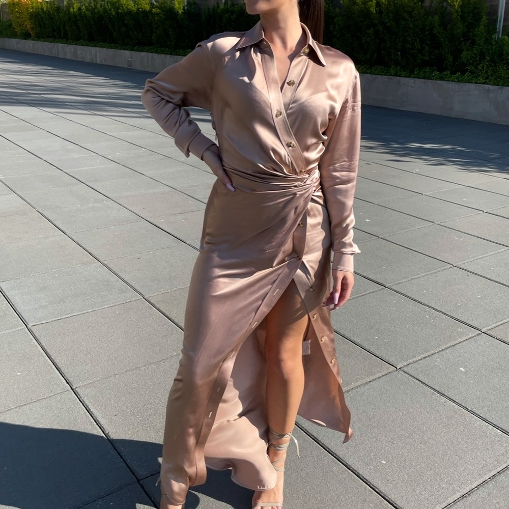 Alexanderwang.t Pink Silk Twist Dress - Picture 2 of 5